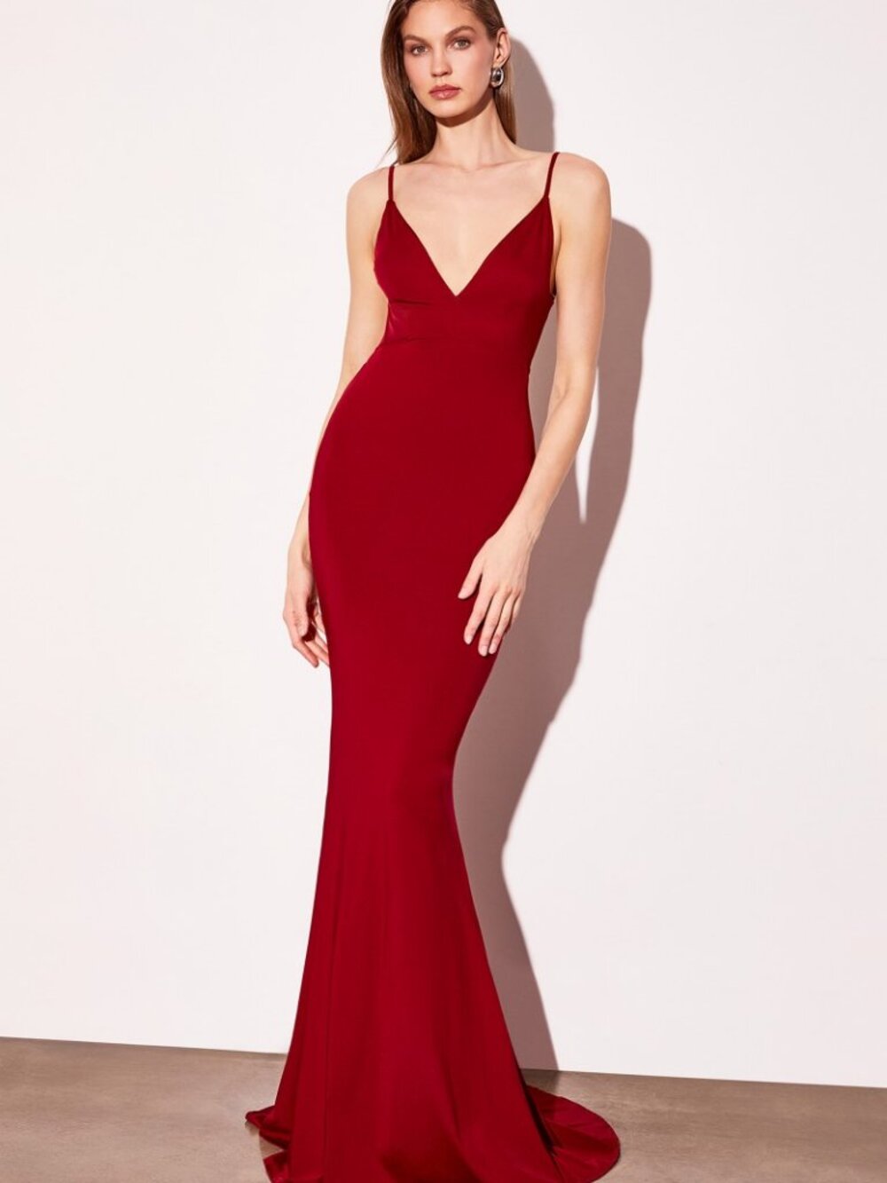 NEW BURGUNDY Evening Gown Floor Length Formal Elegant Stunning T905